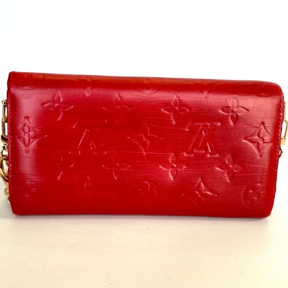 💯 LOUIS VUITTON Monogram Red Vernis Reade Wallet on Chain - Picture 2 of 11